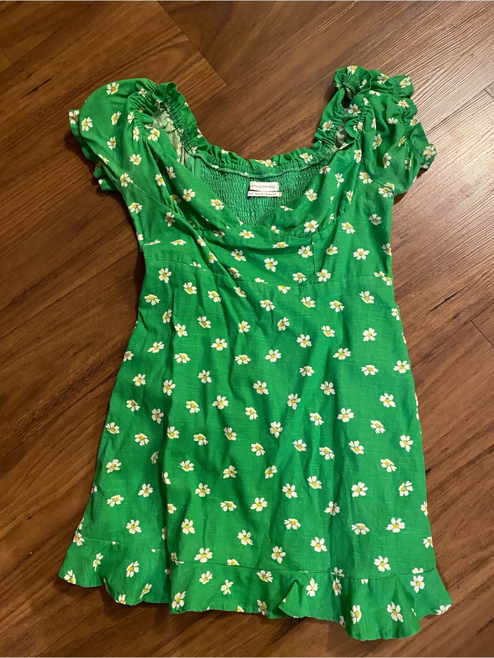 Urban Outfitters Green Daisy Print Casual Dress